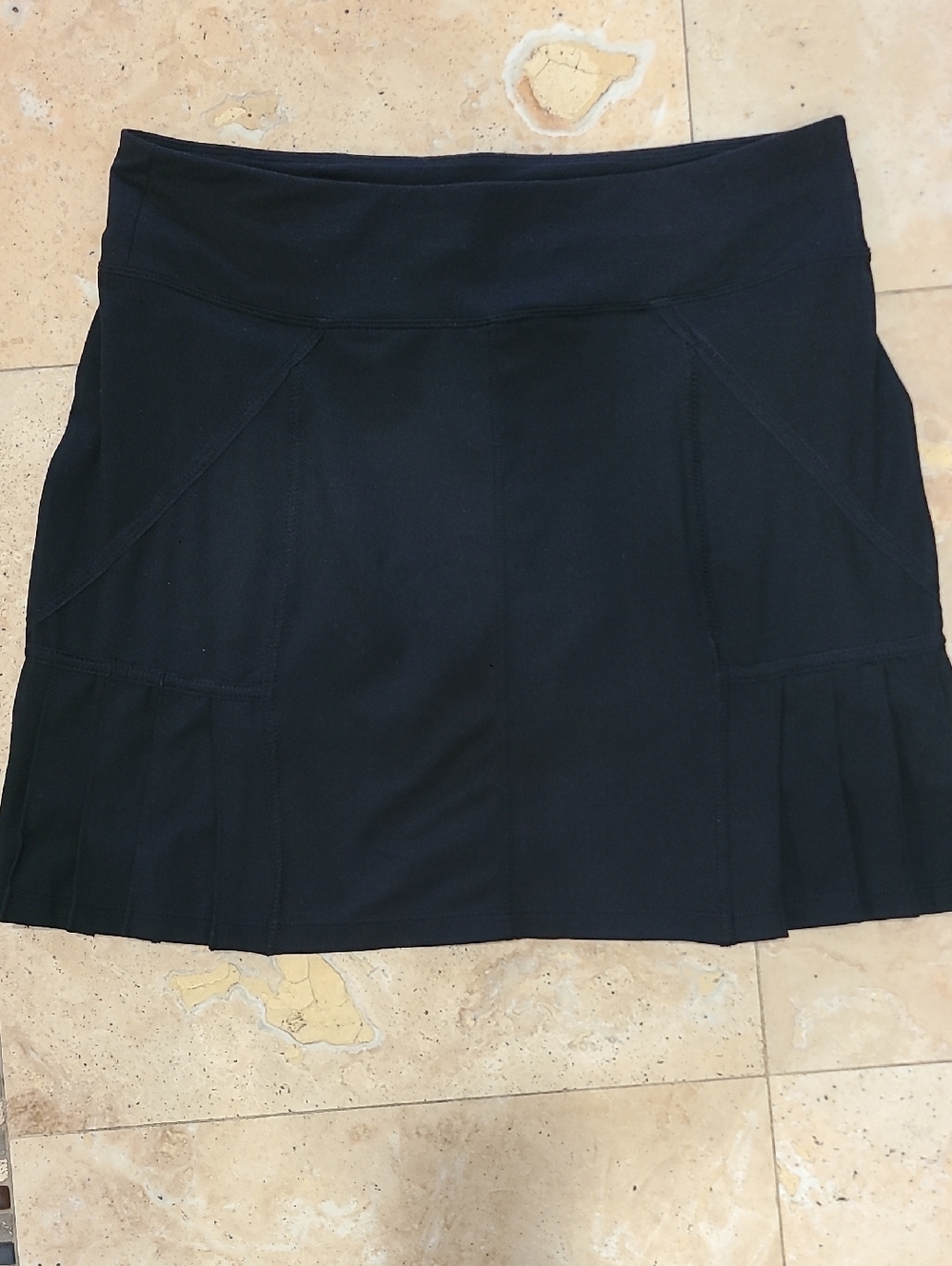 Athleta Black Pleated Performance Mini Skirt
